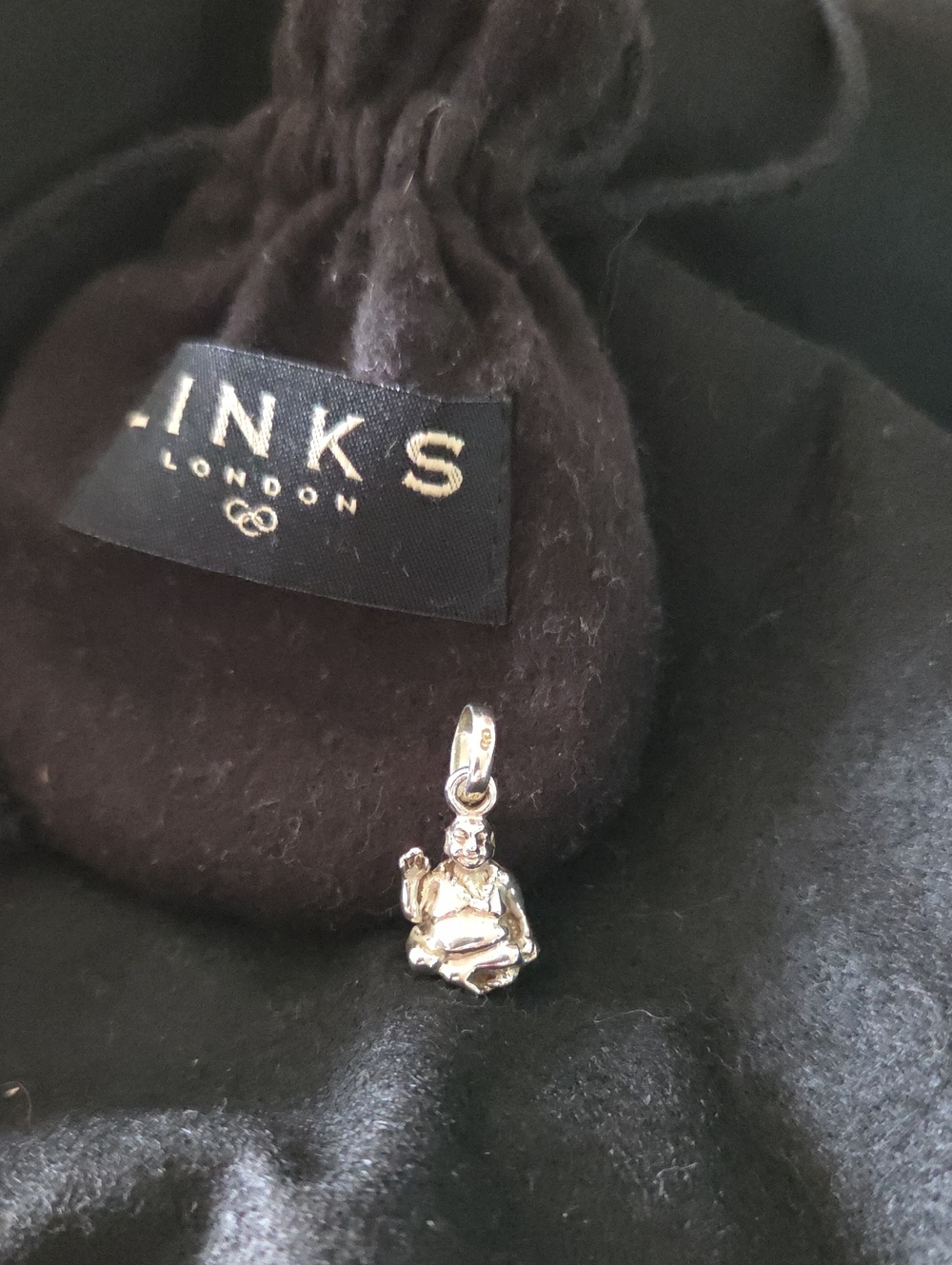 Nearly New Retired Links Of London Sterling Silver Laughing Buddha Charm